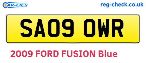 SA09OWR are the vehicle registration plates.