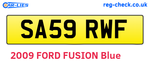 SA59RWF are the vehicle registration plates.