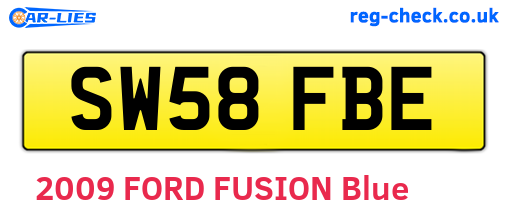 SW58FBE are the vehicle registration plates.