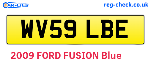 WV59LBE are the vehicle registration plates.