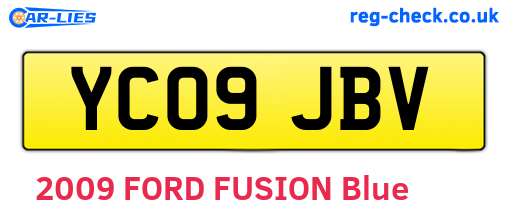 YC09JBV are the vehicle registration plates.