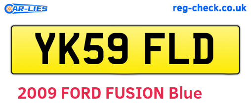 YK59FLD are the vehicle registration plates.
