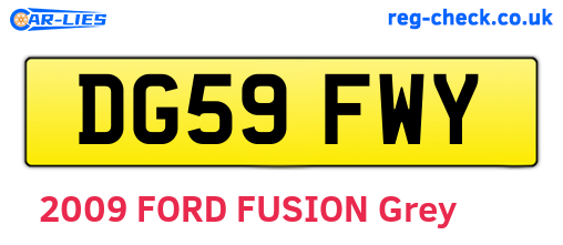 DG59FWY are the vehicle registration plates.