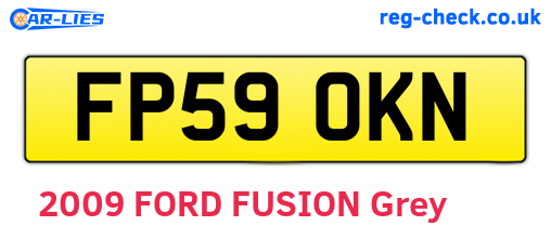 FP59OKN are the vehicle registration plates.
