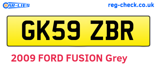 GK59ZBR are the vehicle registration plates.