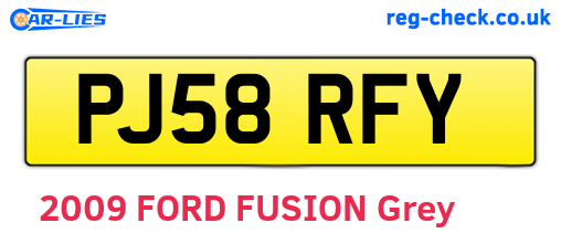 PJ58RFY are the vehicle registration plates.