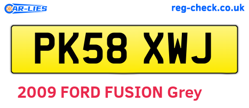 PK58XWJ are the vehicle registration plates.
