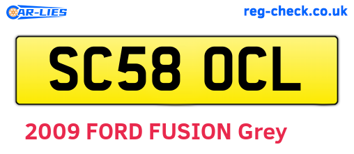 SC58OCL are the vehicle registration plates.