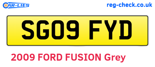 SG09FYD are the vehicle registration plates.