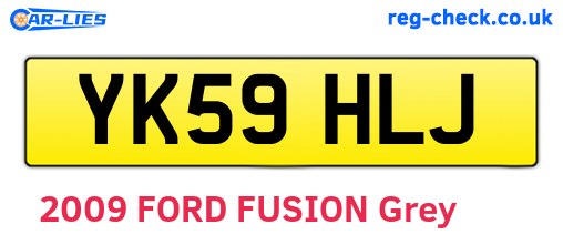 YK59HLJ are the vehicle registration plates.