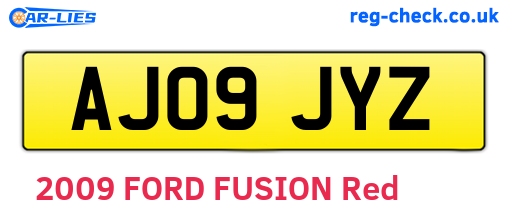 AJ09JYZ are the vehicle registration plates.