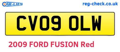 CV09OLW are the vehicle registration plates.