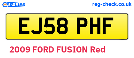 EJ58PHF are the vehicle registration plates.