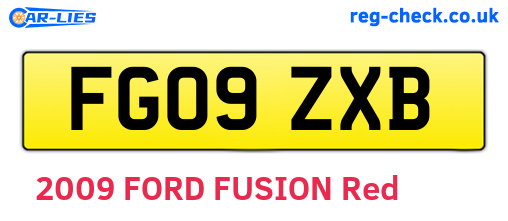 FG09ZXB are the vehicle registration plates.