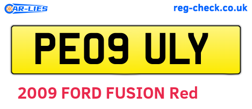 PE09ULY are the vehicle registration plates.