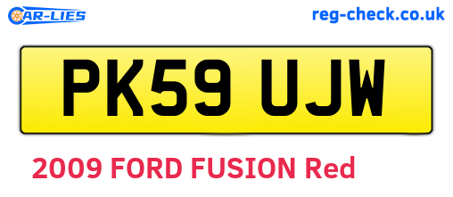 PK59UJW are the vehicle registration plates.