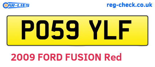 PO59YLF are the vehicle registration plates.