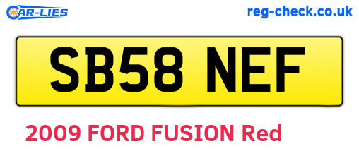 SB58NEF are the vehicle registration plates.