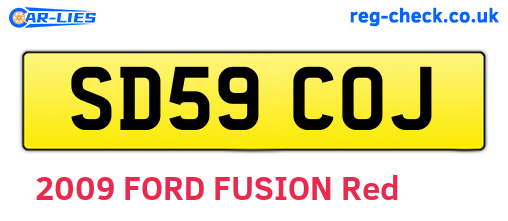 SD59COJ are the vehicle registration plates.
