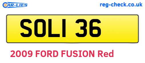 SOL136 are the vehicle registration plates.