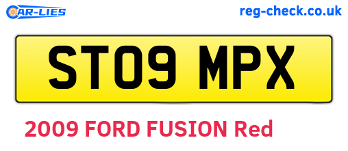 ST09MPX are the vehicle registration plates.