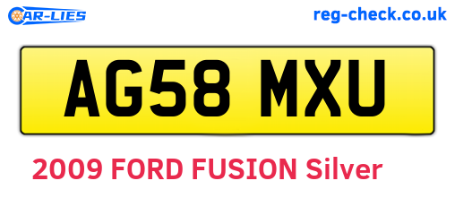 AG58MXU are the vehicle registration plates.