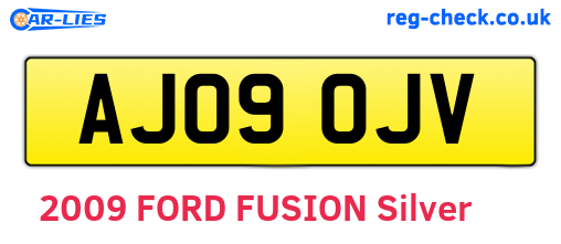 AJ09OJV are the vehicle registration plates.