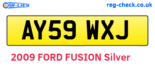 AY59WXJ are the vehicle registration plates.