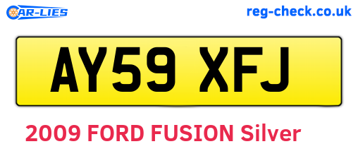 AY59XFJ are the vehicle registration plates.
