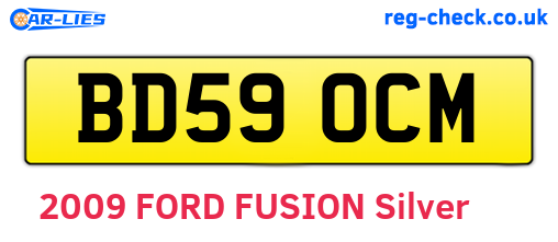 BD59OCM are the vehicle registration plates.