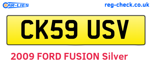 CK59USV are the vehicle registration plates.