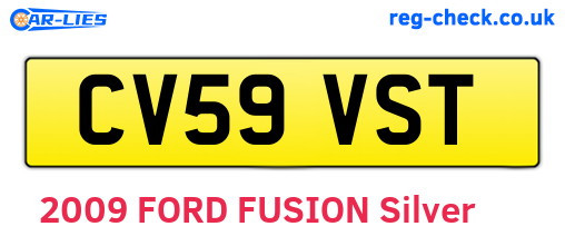 CV59VST are the vehicle registration plates.