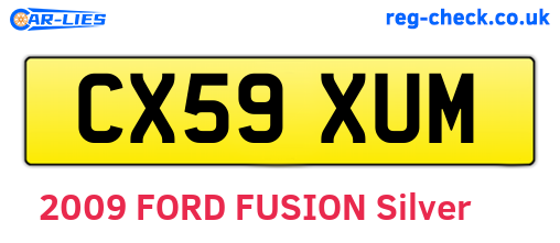 CX59XUM are the vehicle registration plates.