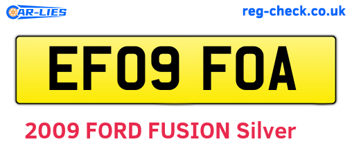 EF09FOA are the vehicle registration plates.