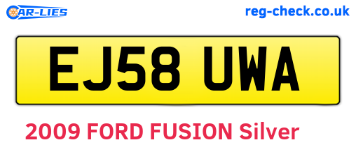 EJ58UWA are the vehicle registration plates.