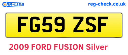 FG59ZSF are the vehicle registration plates.