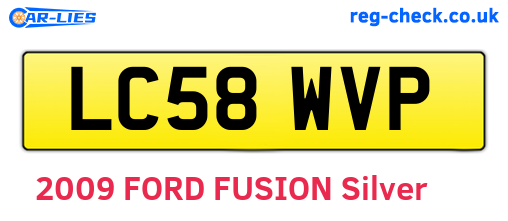 LC58WVP are the vehicle registration plates.