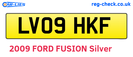 LV09HKF are the vehicle registration plates.
