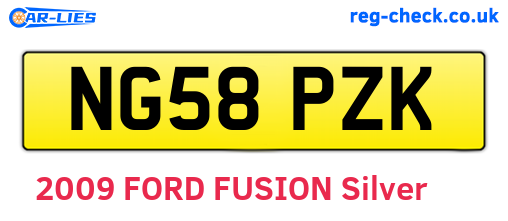 NG58PZK are the vehicle registration plates.