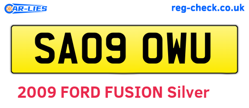SA09OWU are the vehicle registration plates.