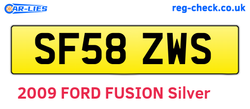 SF58ZWS are the vehicle registration plates.