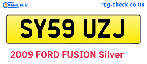 SY59UZJ are the vehicle registration plates.