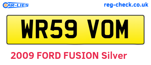 WR59VOM are the vehicle registration plates.