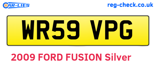 WR59VPG are the vehicle registration plates.