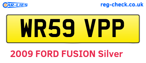 WR59VPP are the vehicle registration plates.