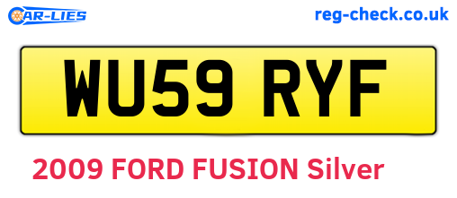 WU59RYF are the vehicle registration plates.