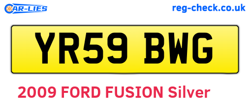 YR59BWG are the vehicle registration plates.