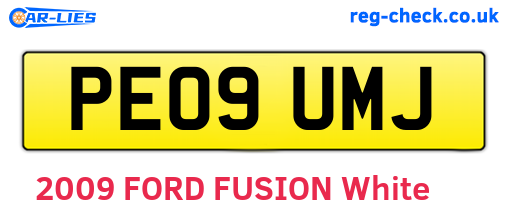 PE09UMJ are the vehicle registration plates.