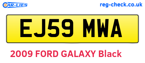EJ59MWA are the vehicle registration plates.