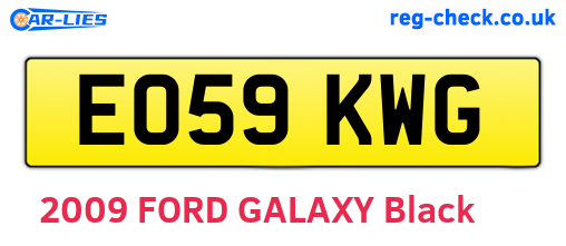 EO59KWG are the vehicle registration plates.
